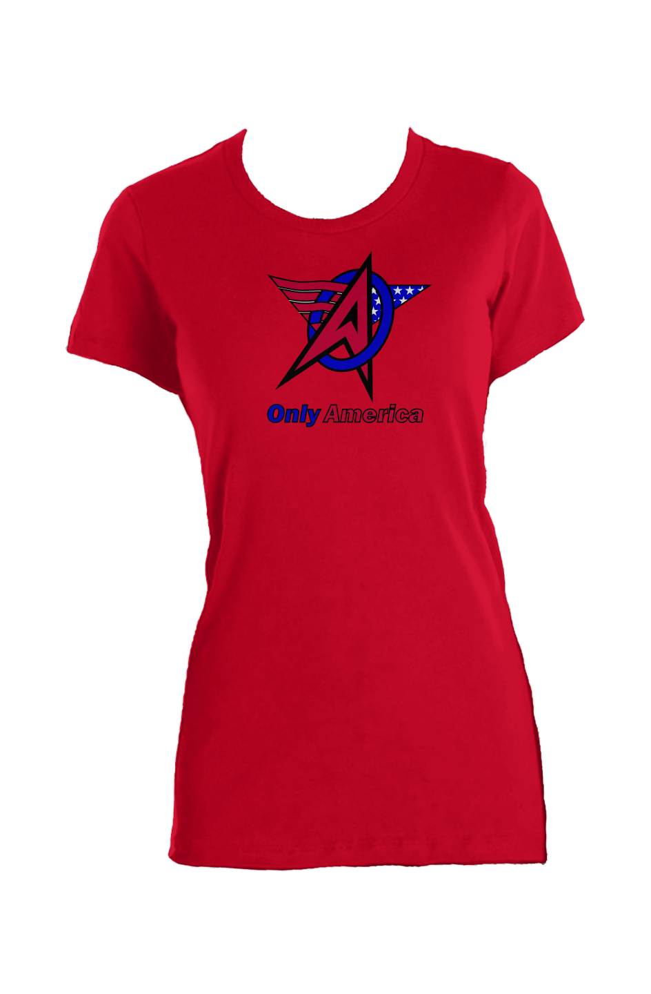 Full Logo Ladies' Short Sleeve Crew T-Shirt Made in USA – Only